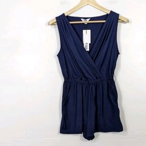 BB DAKOTA Women's NWT Navy Blue Valleri Romper Size Medium